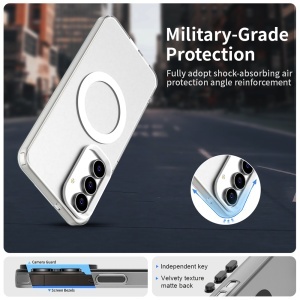 Husa pentru Samsung Galaxy S25 FE, Antisoc, Magsafe, set cu sticker, CandyCase, Alb - Img 3