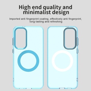 Husa pentru Samsung Galaxy S25 FE, Antisoc, Magsafe, set cu sticker, CandyCase, Albastru - Img 3