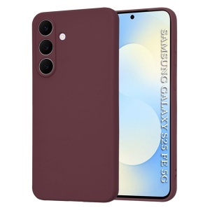 Husa pentru Samsung Galaxy S25 FE din Silicon Catifelat, SoftElegance, set cu sticker, Bordo