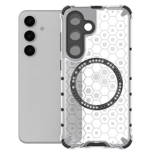 Husa pentru Samsung Galaxy S25, SKYDDAR INNOVATION, HoneyComb Shield MagSafe, Alb, set cu sticker - Img 2
