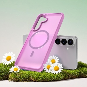 Husa pentru Samsung Galaxy S26 Edge, SKYDDAR INNOVATION, HaloFrost MagSafe II, Antisoc, set cu sticker, Roz - Img 7