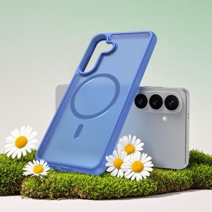 Husa pentru Samsung Galaxy S26 Edge, SKYDDAR INNOVATION, HaloFrost MagSafe II, Antisoc, set cu sticker, Albastru - Img 7