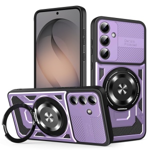 Husa pentru Samsung Galaxy S26, Inel Magnetic, Antisoc, set cu sticker, RuggedCam, Mov
