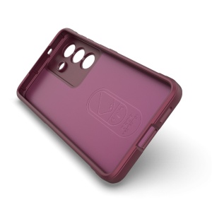 Husa pentru Samsung Galaxy S26, SKYDDAR INNOVATION, Magic Shield, din Silicon Mat, set cu sticker, Bordo - Img 4