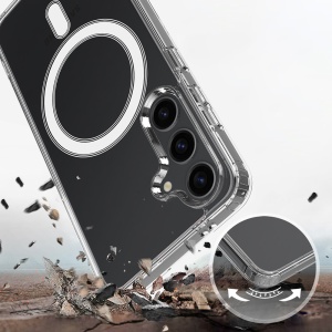 Husa pentru Samsung Galaxy S26, SKYDDAR INNOVATION, MagSafe Pro din silicon, set cu sticker, Transparenta - Img 3