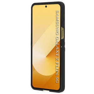 Husa pentru Samsung Galaxy Z Flip6, SKYDDAR INNOVATION, Glinth cu Inel Rotativ 360° Magnetic, Negru, set cu sticker  - Img 8