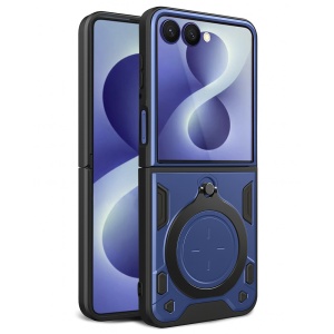 Husa pentru Samsung Galaxy Z Flip8, Inel Magnetic, Protectie Camera, set cu sticker, CamGuard Pro, Albastru