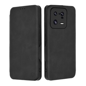 Husa pentru Xiaomi 13 Pro, SKYDDAR INNOVATION, Safe Wallet tip carte din Piele Ecologica, Suport Carduri, Inchidere Magnetica, Negru, set cu sticker