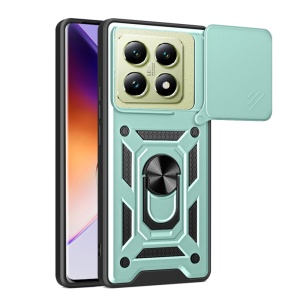 Husa pentru Xiaomi 14T cu Inel magnetic, Antisoc, set cu sticker, CamShield, Verde