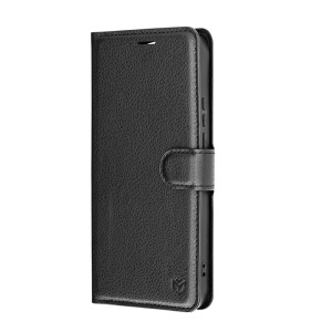 Husa pentru Xiaomi 17 Ultra, SKYDDAR INNOVATION, Leather Folio tip Carte, cu Portofel Interior, Finisaje Premium, set cu sticker, Negru - Img 4