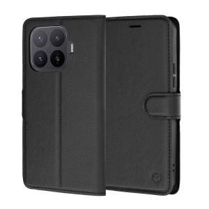 Husa pentru Xiaomi 17T Pro tip Carte, cu Portofel Interior, Finisaje Premium, set cu sticker, Leather Folio, Negru