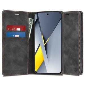 Husa pentru Xiaomi Poco F8 Pro, SKYDDAR INNOVATION, Confy Cover tip Carte din piele Eco Premium, cu Portofel Interior, set cu sticker, Negru
