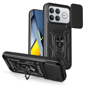 Husa pentru Xiaomi Poco F8 Ultra, SKYDDAR INNOVATION, CamShield, Inel magnetic, set cu sticker, Negru