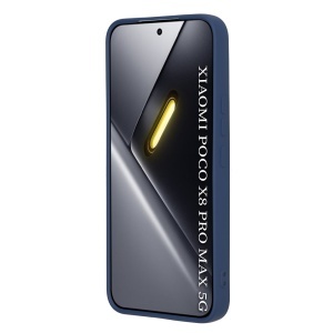 Husa pentru Xiaomi Poco X8 Pro Max din Silicon Catifelat, Antisoc, set cu sticker, SoftElegance, Bleumarin - Img 2