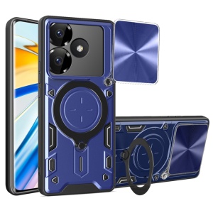 Husa pentru Xiaomi Redmi 13 / Poco M6 4G, cu inel magnetic si suport ajustabil, protectie completa camera, SKDR SafeCover - Albastru
