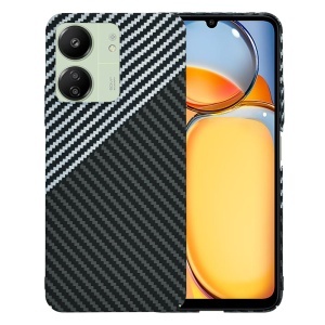Husa pentru Xiaomi Redmi 13C 4G / Poco C65 / Redmi 13C 5G, SKYDDAR INNOVATION, textura carbon, Carbonite FiberShell, set cu sticker, Gri,