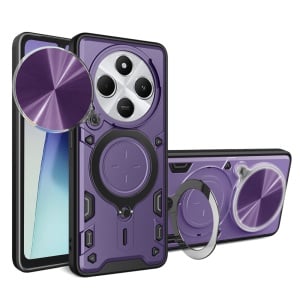 Husa pentru Xiaomi Redmi 14C / Poco C75, SKYDDAR INNOVATION, CamGuard Pro, Inel Magnetic, Protectie Camera, set cu sticker, Mov