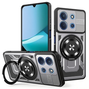 Husa pentru Xiaomi Redmi 15C 5G, Inel Magnetic, Antisoc, set cu sticker, RuggedCam, Gri