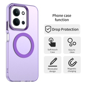 Husa pentru Xiaomi Redmi 15C 5G, MagSafe, Antisoc, set cu sticker, CandyCase, Mov - Img 3
