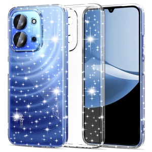 Husa pentru Xiaomi Redmi 15C 5G, SKYDDAR INNOVATION, SparkleSkin din Silicon TPU cu Sclipici, Design Elegant, set cu sticker, Transparenta
