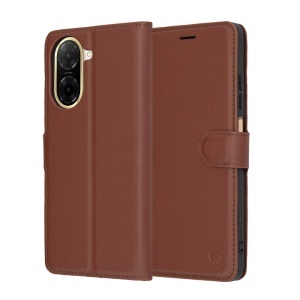 Husa pentru Xiaomi Redmi A5 4G (Standard), SKYDDAR INNOVATION, Leather Folio tip Carte, cu Portofel Interior, Finisaje Premium, set cu sticker, Maro