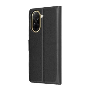 Husa pentru Xiaomi Redmi A5 4G (Standard), SKYDDAR INNOVATION, Leather Folio tip Carte, cu Portofel Interior, Finisaje Premium, set cu sticker, Negru - Img 6