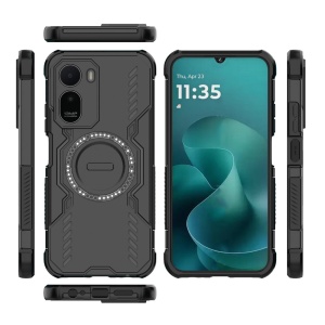 Husa pentru Xiaomi Redmi A7 Pro 4G, Magsafe, Antisoc, Anti zgarieturi, set cu sticker, ArmorMag, Negru - Img 3