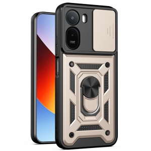 Husa pentru Xiaomi Redmi A7 Pro 4G, protectie camere, Inel magnetic, set cu sticker, CamShield, Auriu