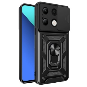 Husa pentru Xiaomi Redmi Note 13 4G, SKYDDAR INNOVATION, CamShield, Inel magnetic, set cu sticker, Negru