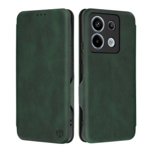 Husa pentru Xiaomi Redmi Note 13 Pro 5G / Poco X6, SKYDDAR INNOVATION, Safe Wallet tip carte din Piele Ecologica, Suport Carduri, Inchidere Magnetica, Verde, set cu sticker  - Img 1