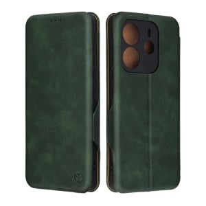Husa pentru Xiaomi Redmi Note 14 4G (163.25 x 76.55 x 8.16mm), SKYDDAR INNOVATION, Pocket Safe, tip carte din Piele Ecologica, Suport Carduri, Inchidere Magnetica, set cu sticker, Verde - Img 7