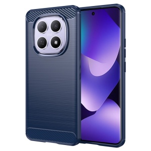 Husa pentru Xiaomi Redmi Note 15 4G / Redmi Note 15 5G / Poco M8 5G, SKYDDAR INNOVATION, Carbon Silicone, din Silicon Slim, cu textura Fibra Carbon, set cu sticker, Albastru