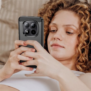 Husa pentru Xiaomi Redmi Note 15 Pro+ 5G, SKYDDAR INNOVATION, Carbon Silicone, din Silicon Slim, cu textura Fibra Carbon, set cu sticker, Negru - Img 6