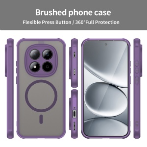 Husa pentru Xiaomi Redmi Note 15 Pro 5G, SKYDDAR INNOVATION, HaloFrost MagSafe II, Antisoc, set cu sticker, Mov - Img 4