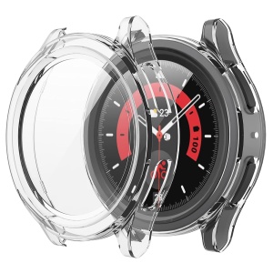 Husa protectie Smartwatch Samsung Galaxy Watch5 Pro, SKYDDAR INNOVATION, Defense360 Pro + Screen Protector, AntiSoc, set cu sticker, Transparenta