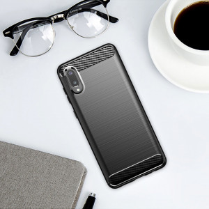 Husa Samsung Galaxy A02 / M02 din silicon, Slim, cu textura Fibra Carbon - Negru - Img 8