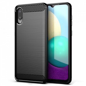 Husa Samsung Galaxy A02 / M02 din silicon, Slim, cu textura Fibra Carbon - Negru - Img 9