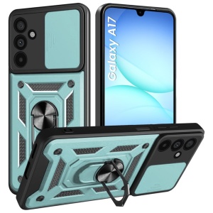 Husa Samsung Galaxy A17 5G cu Inel magnetic, set cu sticker, CamShield, Verde