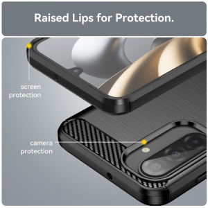 Husa Samsung Galaxy A17 5G din Silicon Slim, cu textura Fibra Carbon, set cu sticker, Carbon Silicone, Negru - Img 7