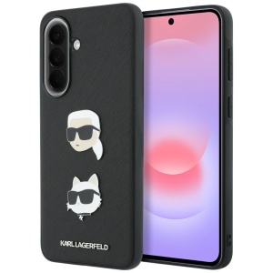 Husa Samsung Galaxy A37 5G - Karl Lagerfeld Hardcase K&C Heads Pins and Logo (KLHCSA37PSFDHPOK) - Black