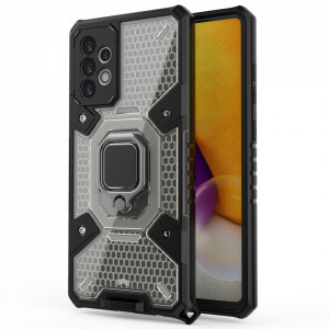 Husa Samsung Galaxy A72 5G cu inel, Techsuit Honeycomb - Negru