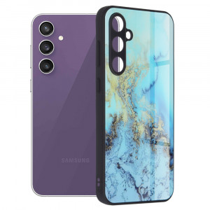 Husa Samsung Galaxy S23 FE cu sticla securizata, Techsuit Glaze - Blue Ocean - Img 1