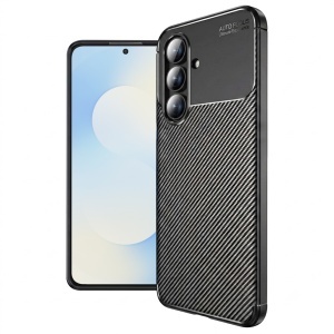 Husa Samsung Galaxy S25 FE, Antisoc, set cu sticker, CarbonFiber, Negru