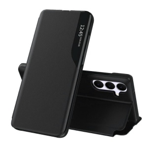 Husa Samsung Galaxy S25 FE tip carte, set cu sticker, eFold, Negru
