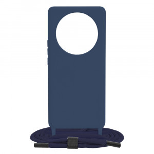 Husa silicon Honor Magic5 Lite cu snur, Techsuit Crossbody Lanyard - Albastru