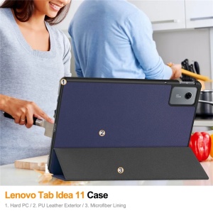Husa tableta pentru Lenovo Idea Tab 11, SKYDDAR INNOVATION, cu suport Multi-Unghi si functie Sleep/Wake, FoldPro, Albastru, set cu sticker - Img 5