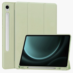 Husa tableta pentru Samsung Galaxy Tab S9 / S9 FE / S10 FE, suport Pencil, functie Sleep/Wake, Flex Trifold, set cu sticker, Verde deschis