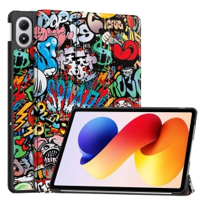 Husa tableta pentru Xiaomi Redmi Pad 2 Pro, SKYDDAR INNOVATION, cu suport Multi-Unghi si functie Sleep/Wake, FoldPro, Urban vibe, set cu sticker