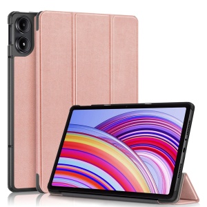 Husa tableta pentru Xiaomi Redmi Pad Pro / Redmi Pad Pro 5G / Poco Pad, SKYDDAR INNOVATION, cu suport Multi-Unghi si functie Sleep/Wake, FoldPro, Roz, set cu sticker