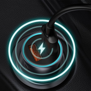 Incarcator auto USB-A, USB-C, 40W cu cablu USB la Type-C, Baseus (TZCCJD-0G) - Gri inchis - Img 5